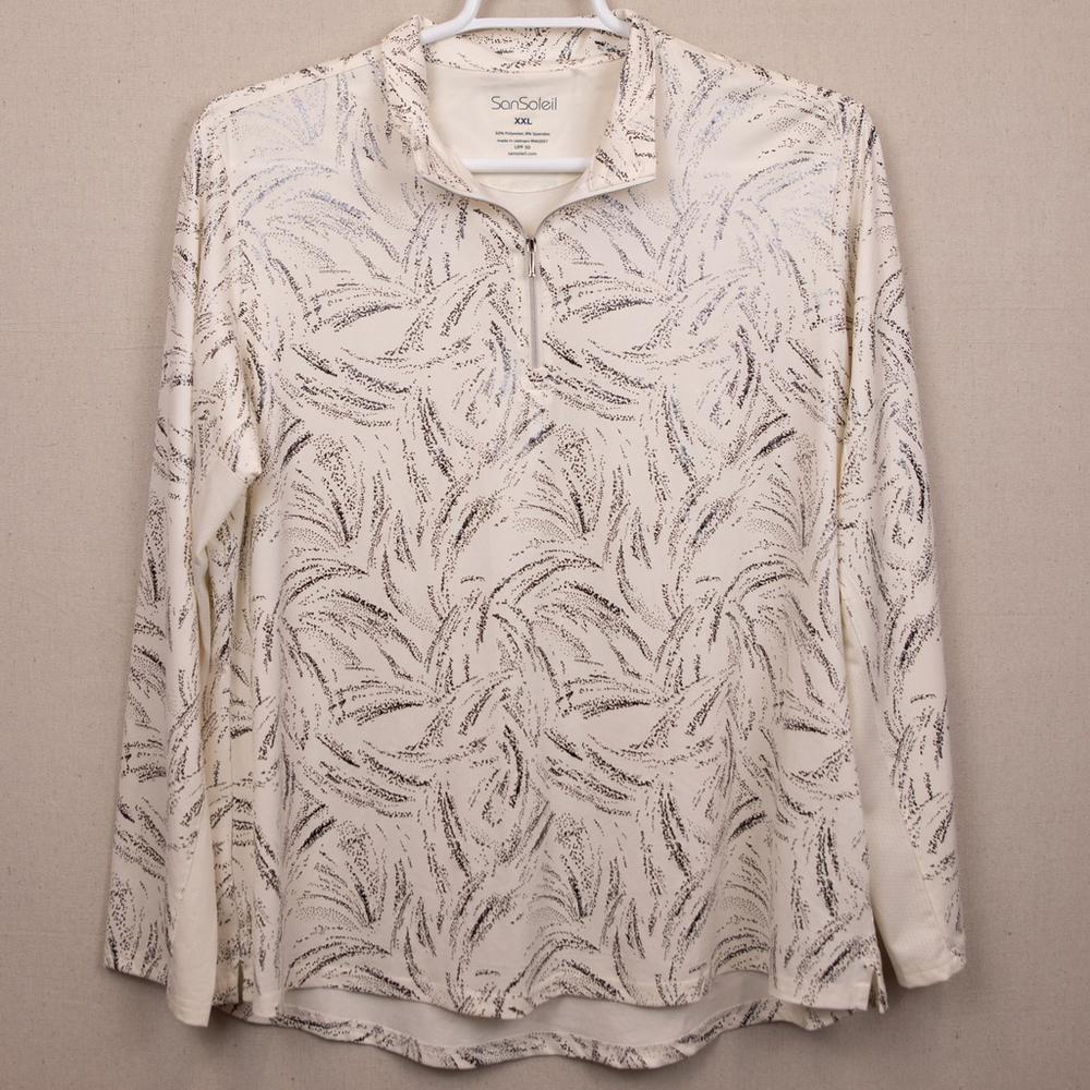 SanSoleil beige long sleeve pullover top-XXL